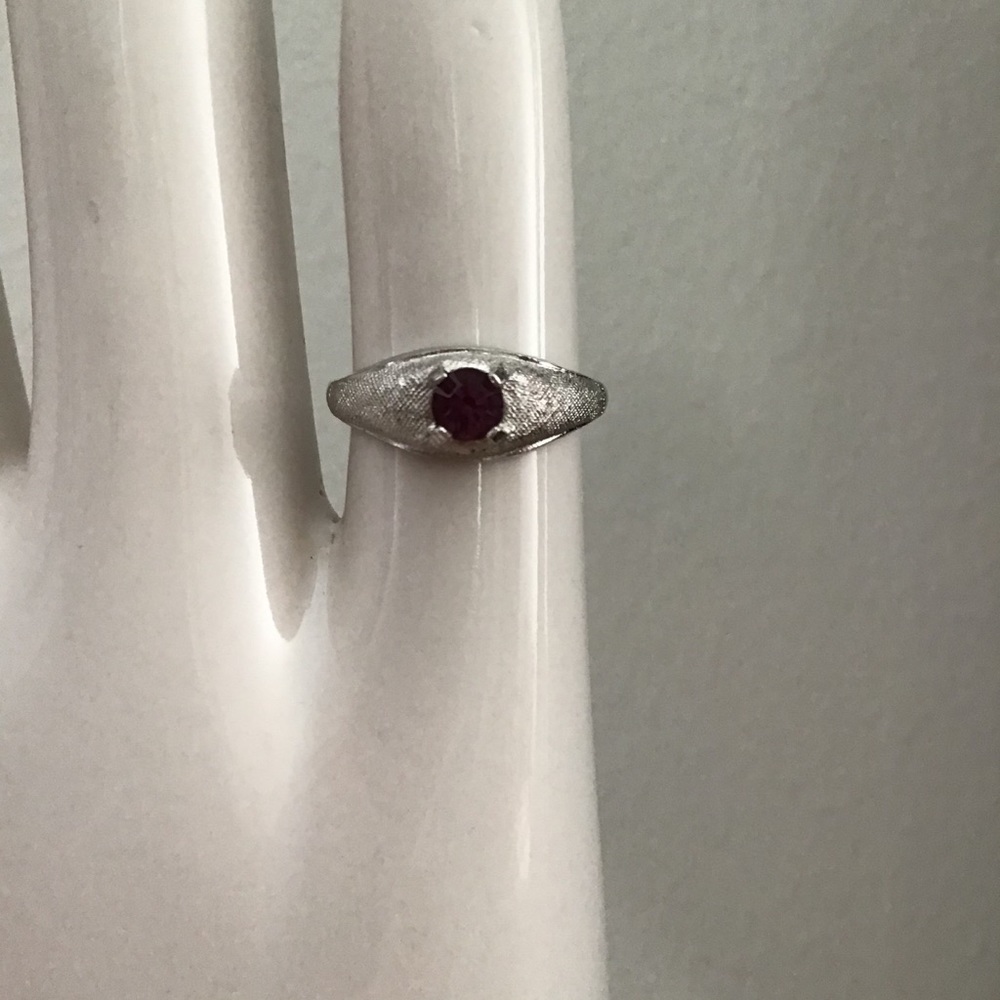 Sterling Silver Ring with Garnet Setting